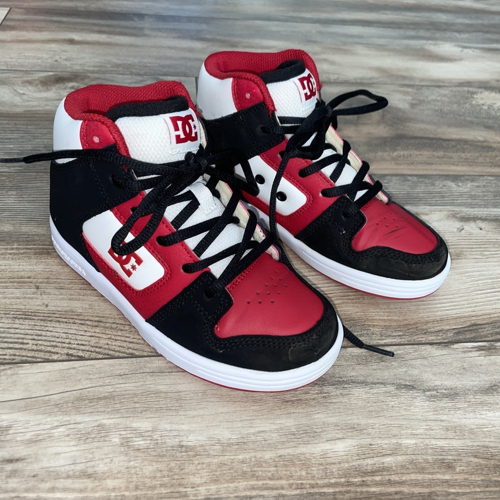 DC Manteca 4 Hi Black Red High Top Skate Shoes Kids Size 2